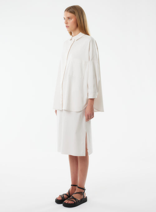 Chemise Blanche Manches 3/4 en Coton organique - MAJESTIC FILATURES