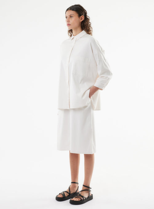 Chemise Blanche Manches 3/4 en Coton organique - MAJESTIC FILATURES