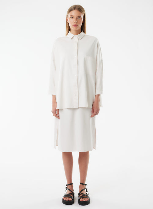 Chemise Blanche Manches 3/4 en Coton organique - MAJESTIC FILATURES