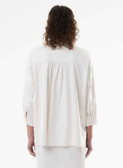Chemise Blanche Manches 3/4 en Coton organique - MAJESTIC FILATURES