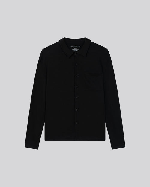 Chemise Noir Chemise Manches Longues en Lyocel, Tencel / Coton organique - MAJESTIC FILATURES