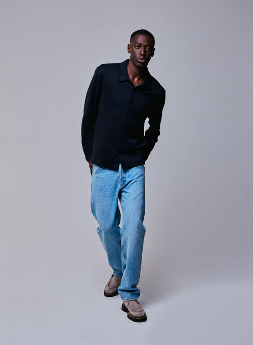 Chemise Noir Chemise Manches Longues en Lyocel, Tencel / Coton organique - MAJESTIC FILATURES