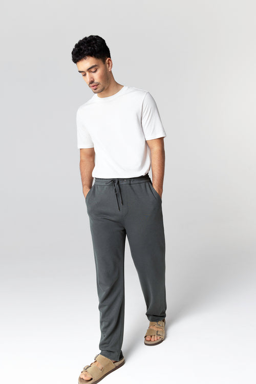 Pantalon Gris foncé en Lyocel, Tencel / Coton organique - MAJESTIC FILATURES