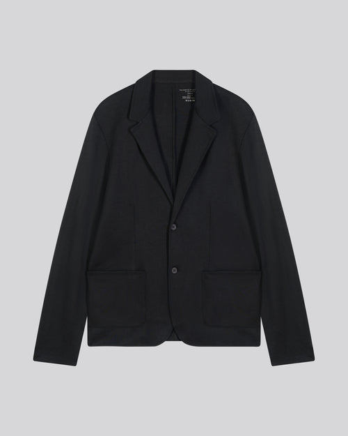 Veste Noire Col Veste Manches Longues en Lyocell / Tencel / Coton organique - MAJESTIC FILATURES