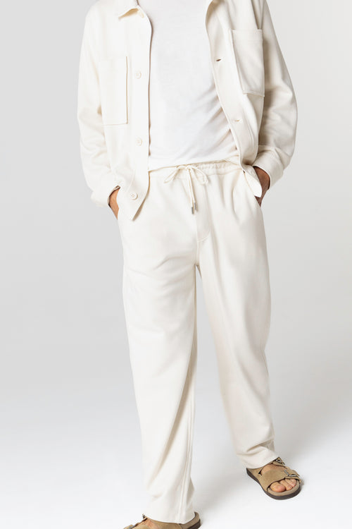 Veste Blanche Col Veste Manches Longues en Lyocel, Tencel / Coton Organique - MAJESTIC FILATURES