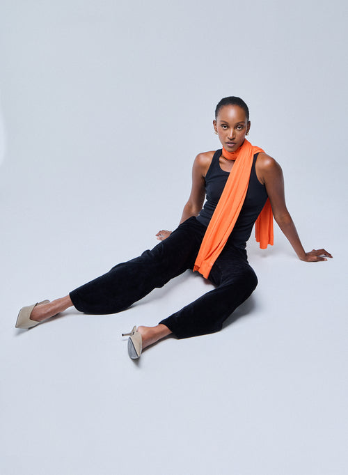 Orange Viscose/Cashmere Scarf - MAJESTIC FILATURES