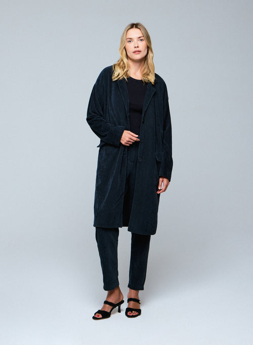 Abrigo gris chaqueta de manga larga en algodón orgánico / poliéster - MAJESTIC FILATURES