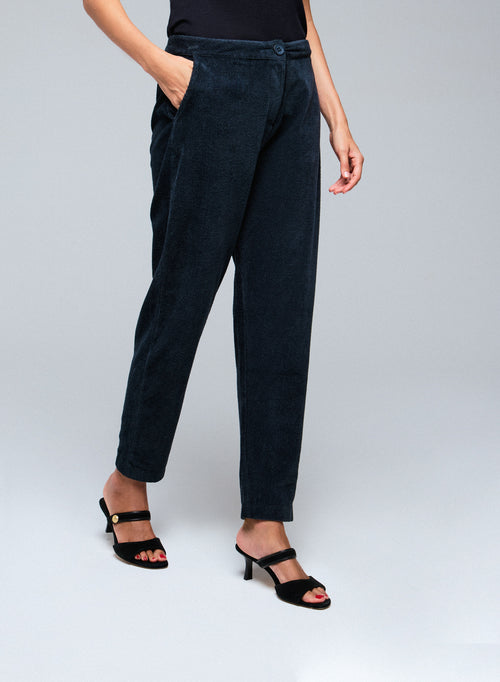 Pantalón gris de algodón orgánico / poliéster - MAJESTIC FILATURES