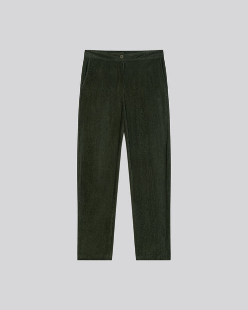 Pantalon Vert en Coton Organique / Polyester - MAJESTIC FILATURES