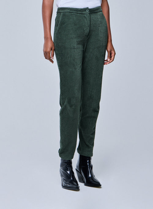 Pantalon Vert en Coton Organique / Polyester - MAJESTIC FILATURES