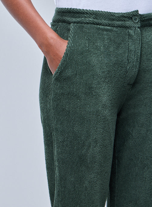 Pantalon Vert en Coton Organique / Polyester - MAJESTIC FILATURES