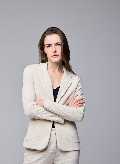 Chaqueta blanca Chaqueta de manga larga en algodón orgánico / poliéster - MAJESTIC FILATURES