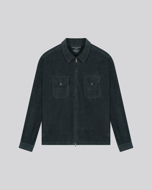 Camisa Gris Camisa de Manga Larga en Algodón Orgánico / Poliéster - MAJESTIC FILATURES