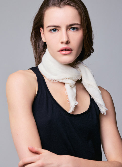 Bandana Blanc en Cachemire - MAJESTIC FILATURES