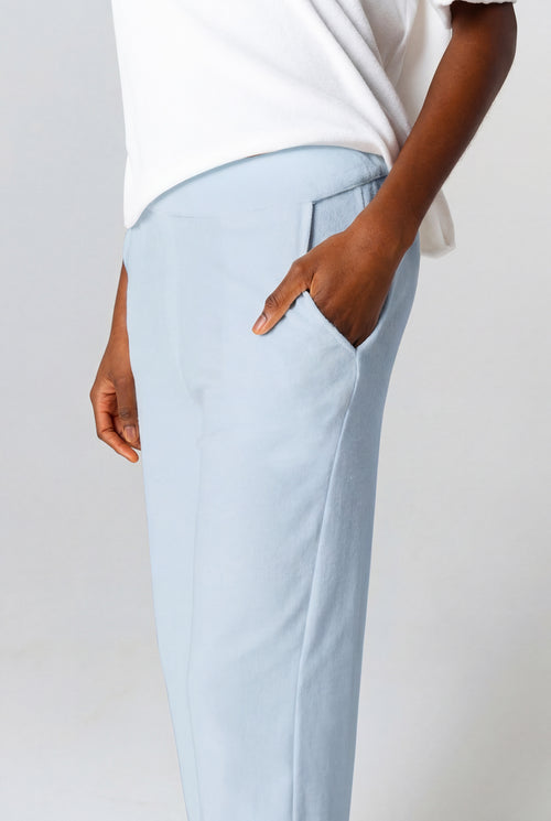 Light blue Pants in Organic Cotton / Polyamide - MAJESTIC FILATURES