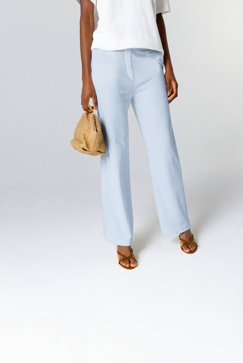 Light blue Pants in Organic Cotton / Polyamide - MAJESTIC FILATURES
