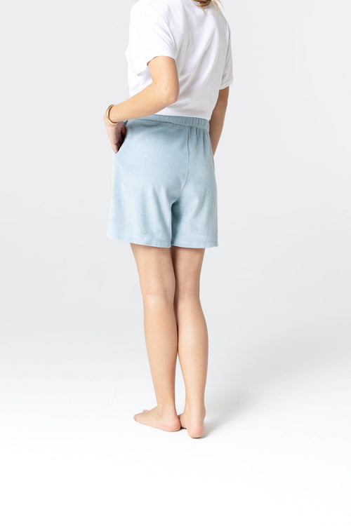 Light blue shorts made of organic cotton / polyamide - MAJESTIC FILATURES