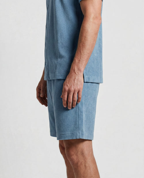Shorts Bleu Calanques en Coton Organique / Polyamide - MAJESTIC FILATURES