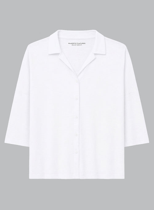 Chemise Milk Manches Courtes en Coton / Lin - MAJESTIC FILATURES
