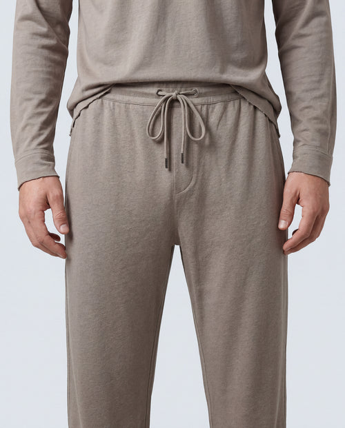 Cotton / Linen Pants in Coffee Latte - MAJESTIC FILATURES