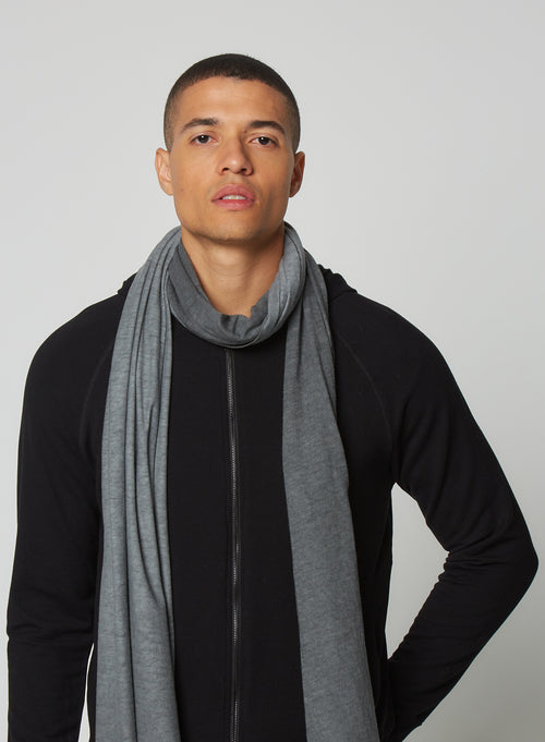 Grey Cotton/Cashmere Scarf - MAJESTIC FILATURES