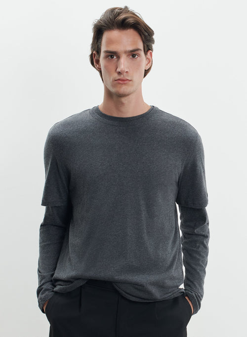 T-shirt en coton et cachemire - MAJESTIC FILATURES