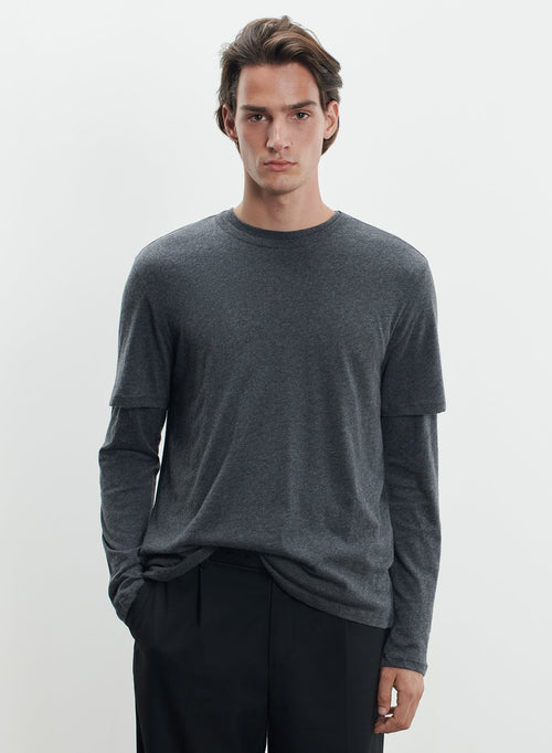 T-shirt en coton et cachemire - MAJESTIC FILATURES