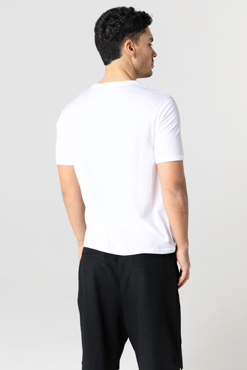 T-shirt Blanc Col Rond Manches Courtes en Coton supima - MAJESTIC FILATURES