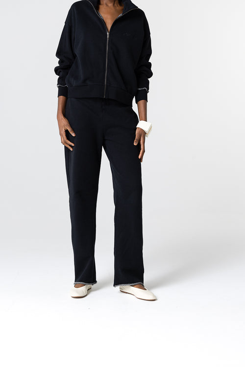 Pantalon Noir en Coton organique / Coton - MAJESTIC FILATURES