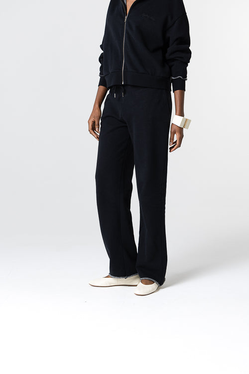 Pantalon Noir en Coton organique / Coton - MAJESTIC FILATURES