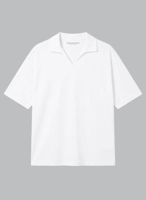 Polo Blanc Manches Courtes en Coton Supima - MAJESTIC FILATURES