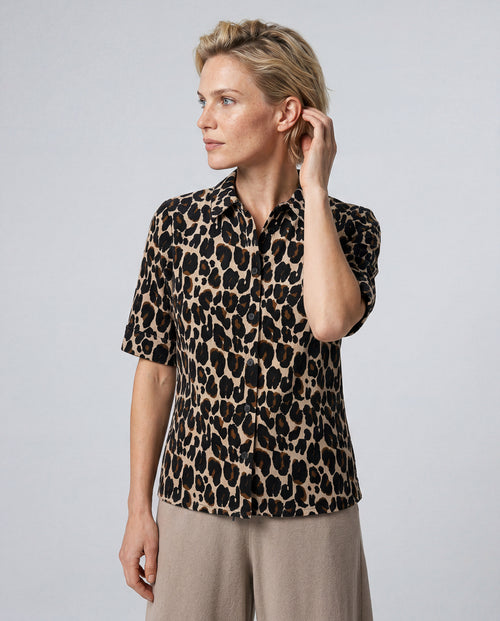Camisa crudo jaspeado Mangas Codos de algodón/elastano - MAJESTIC FILATURES