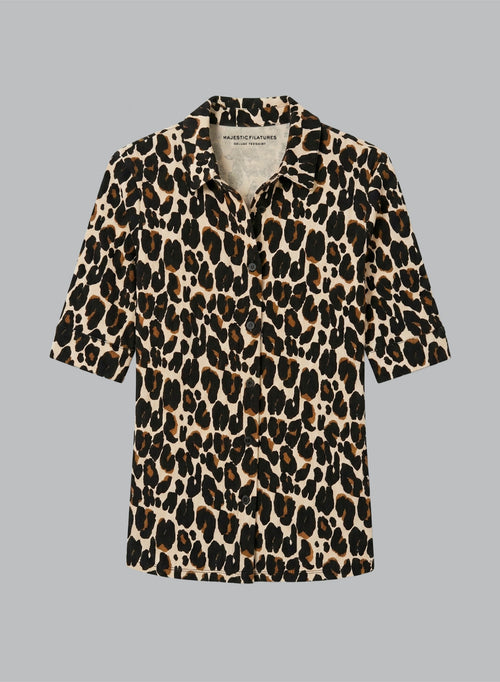 Camisa crudo jaspeado Mangas Codos de algodón/elastano - MAJESTIC FILATURES