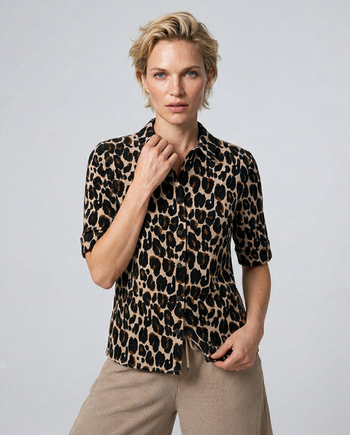 Camisa crudo jaspeado Mangas Codos de algodón/elastano - MAJESTIC FILATURES