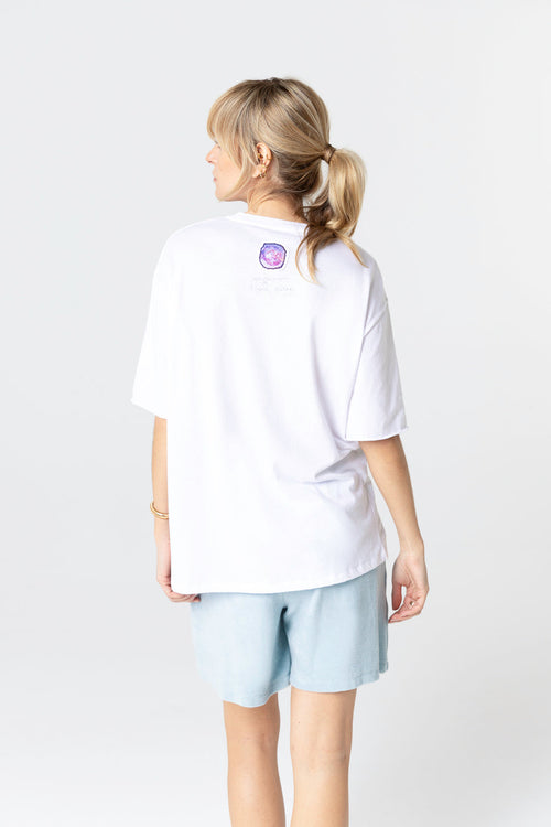 White Round Neck Short Sleeve T-shirt in Organic Cotton - MAJESTIC FILATURES